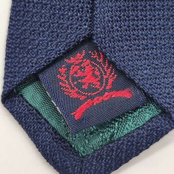 Tommy Hilfiger tie red blue 100% silk Repp geometric neat necktie Made in USA - Picture 6 of 11